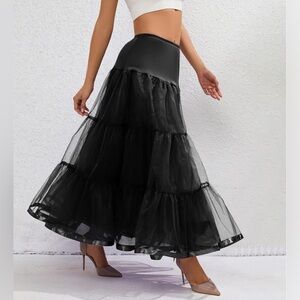 Tulle Petticoat Lightweight Soft Lined High Waist Casual or Costume Maxi Skirt